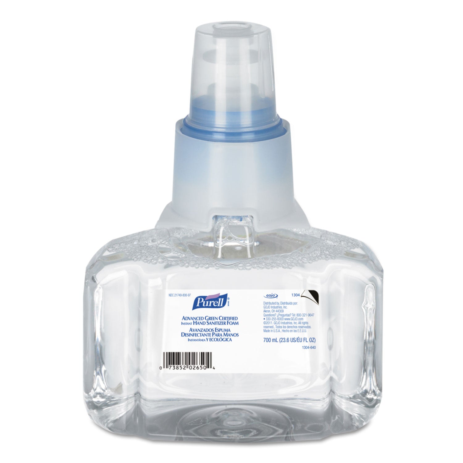 advanced-hand-sanitizer-green-certified-foam-refill-for-ltx-7-dispensers-700-ml-fragrance-free-3-carton_goj130403 - 1