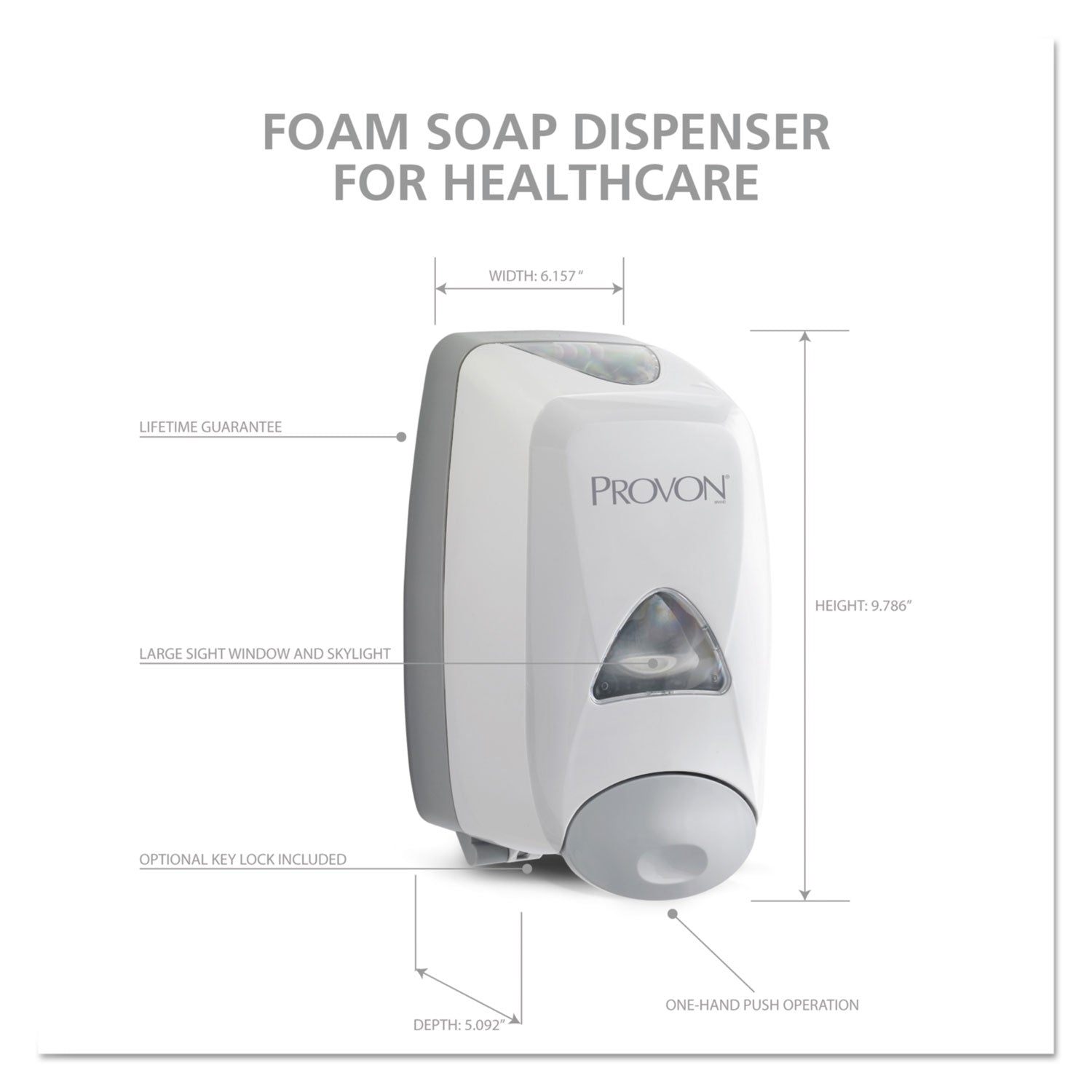 FMX-12T Foam Soap Dispenser, 1,250 mL, 6.25 x 5.12 x 9.88, Dove Gray - 
