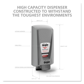 PRO 5000 Hand Soap Dispenser, 5,000 mL, 9.31 x 7.6 x 21.2, Gray