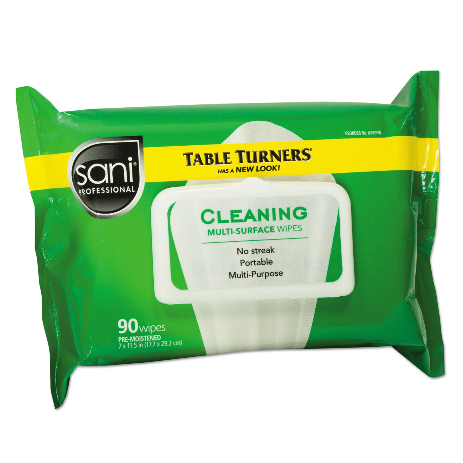 Multi-Surface Cleaning Wipes, 1-Ply, 11.5 x 7, Fresh Scent, White, 90 Wipes/Pack, 12 Packs/Carton - 2