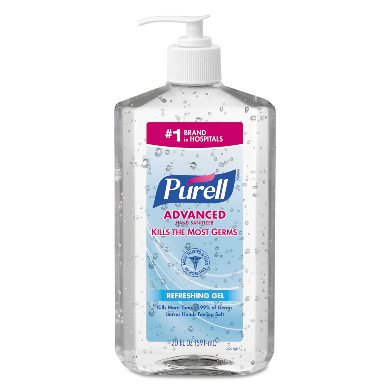 Advanced Hand Sanitizer Refreshing Gel, 20 oz Pump Bottle, Clean Scent, 12/Carton - 