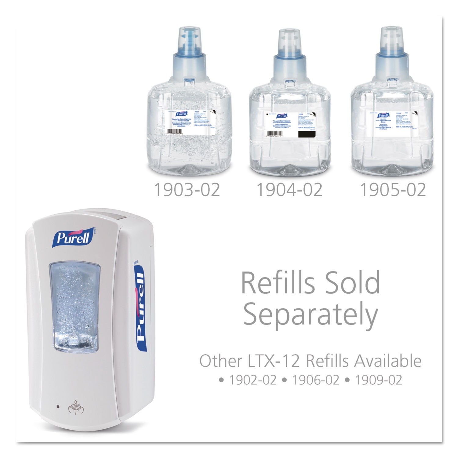 LTX-12 Touch-Free Dispenser, 1,200 mL, 5.75 x 4 x 10.5, White - 