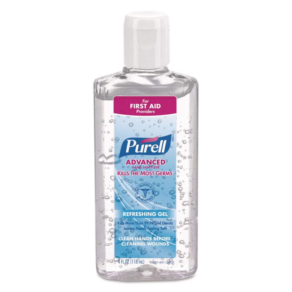 Advanced Hand Sanitizer Refreshing Gel, 4 oz Flip-Cap Bottle, Clean Scent, 24/Carton