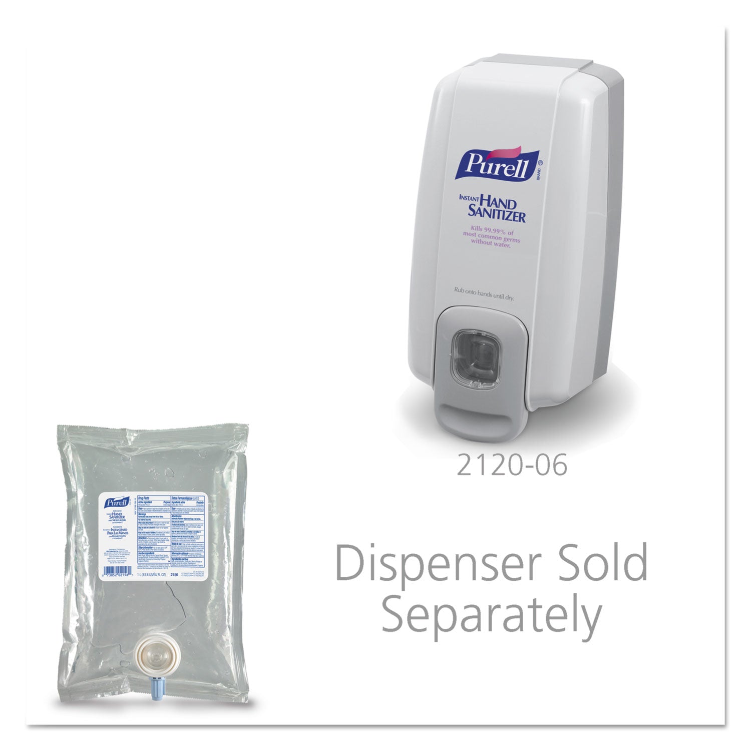 Advanced Hand Sanitizer NXT Refill, Gel, 1,000 mL, Unscented, 8/Carton - 