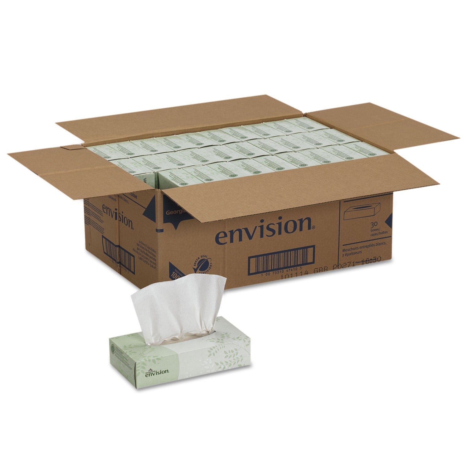 Facial Tissue, 2-Ply, White, 100 Sheets/Box, 30 Boxes/Carton