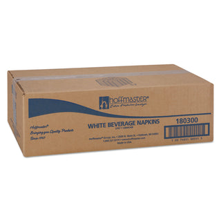 Beverage Napkins, 2-Ply 9 1/2 x 9 1/2, White, Embossed, 1000/Carton