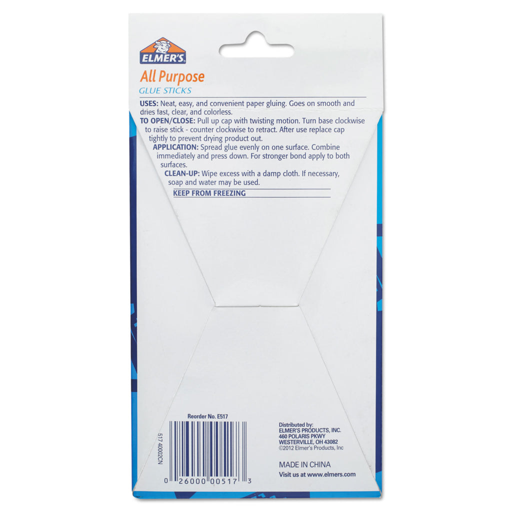 Disappearing Glue Stick, 0.77 oz, Applies White, Dries Clear, 12/Pack - 