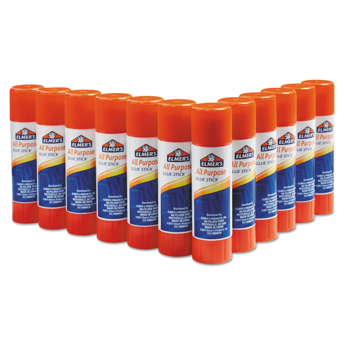 Disappearing Glue Stick, 0.77 oz, Applies White, Dries Clear, 12/Pack
