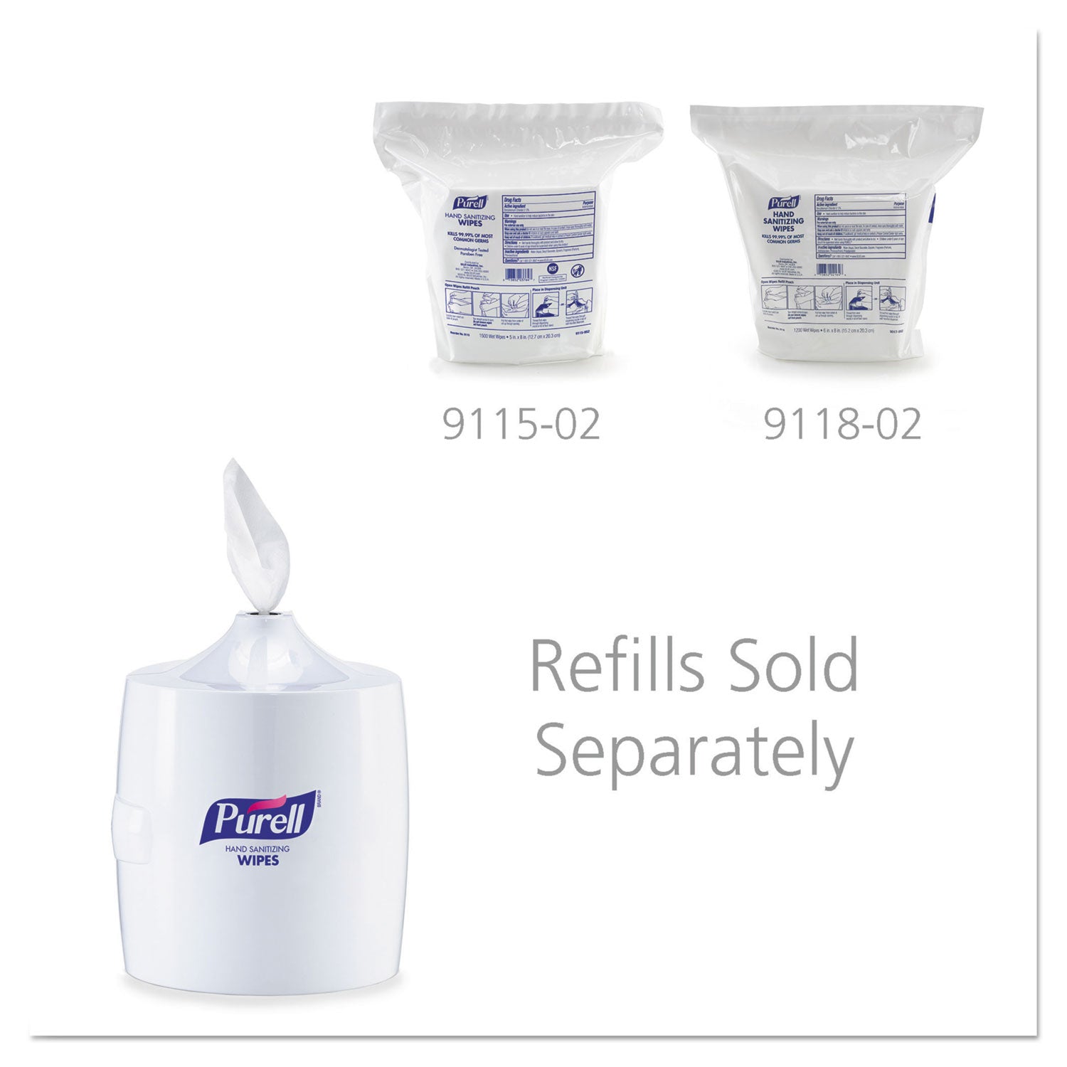 Hand Sanitizer Wipes Wall Mount Dispenser, 1,200/1,500 Wipe Capacity, 13.3 x 11 x 10.88, White - 