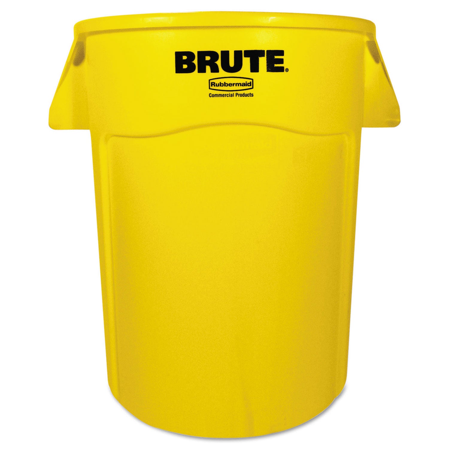 Vented Round Brute Container, 44 gal, Plastic, Yellow - 1