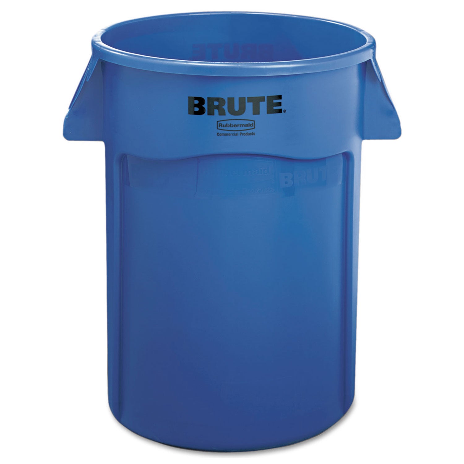 Vented Round Brute Container, 44 gal, Plastic, Blue - 1