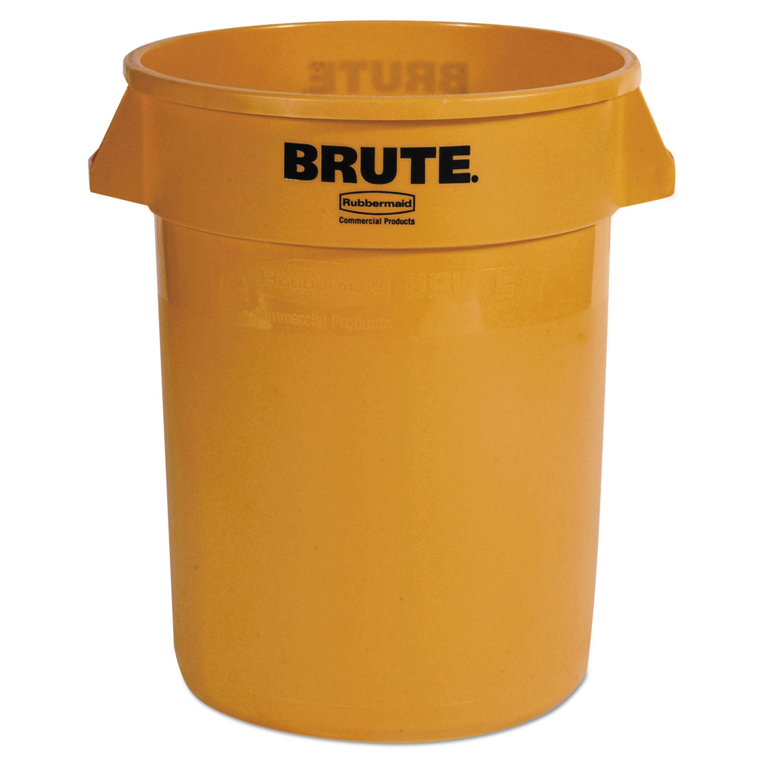 Vented Round Brute Container, 32 gal, Plastic, Yellow - 1