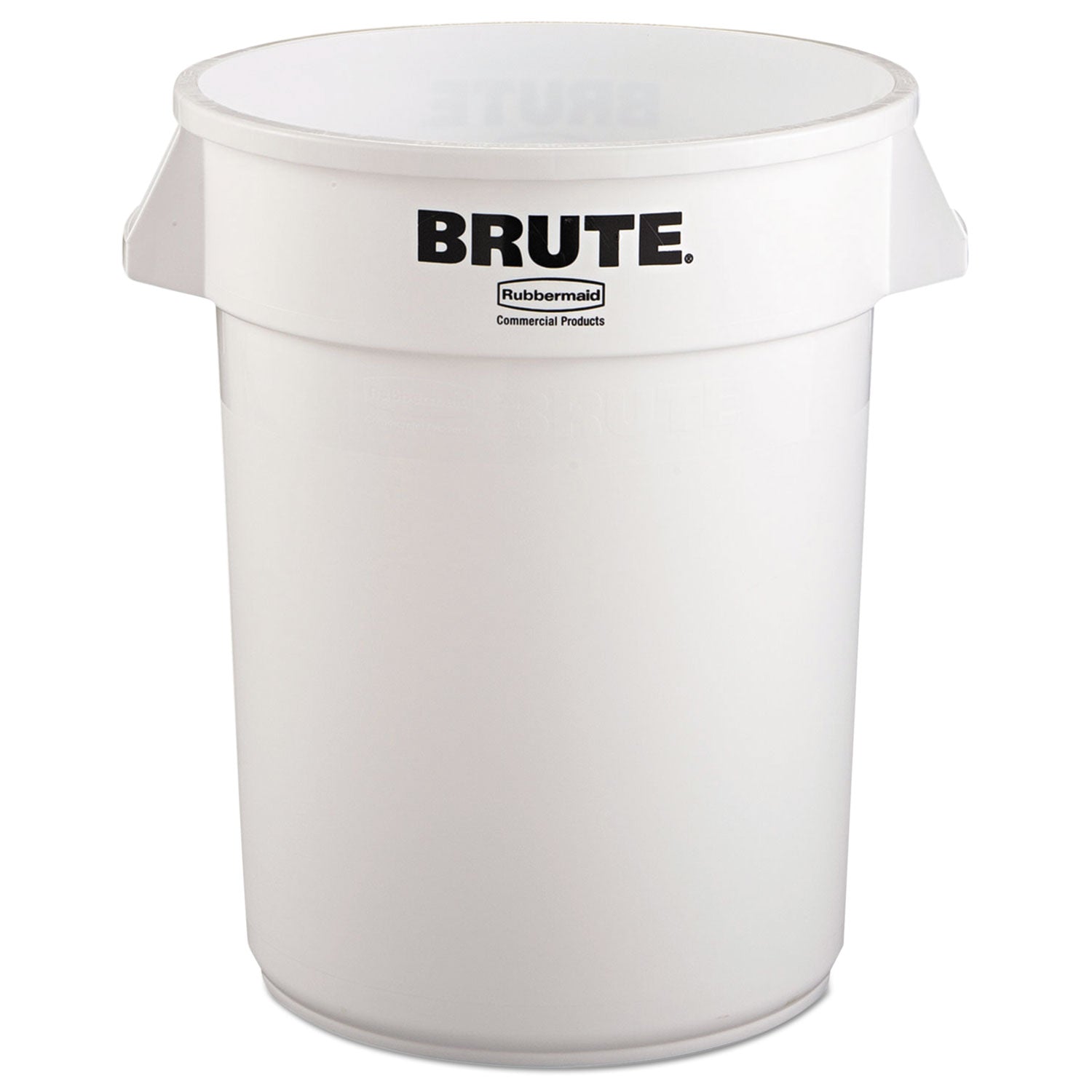 Vented Round Brute Container, 32 gal, Plastic, White - 1