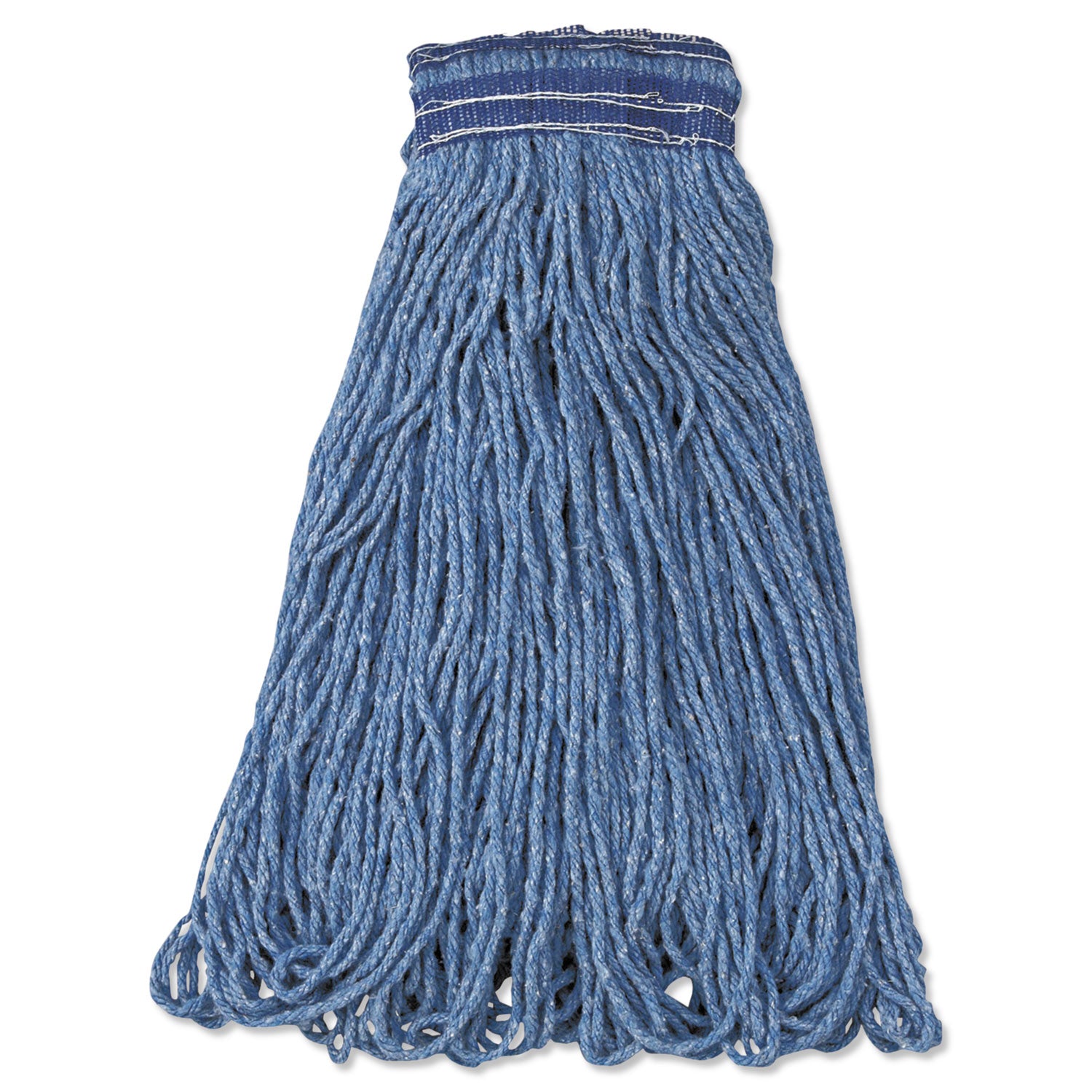 Universal Headband Mop Head, Cotton/Synthetic, 24oz, Blue, 12/Carton - 