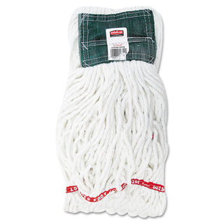 Rubbermaid Commercial 5" Headband Shrinkless Wet Mop - Medium - Shrinkless, Chemical Resistant, Durable - Cotton, Yarn, Synthetic, PVC - White - 6 / Carton