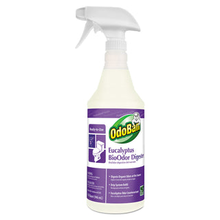 OdoBan Eucalyptus BioOdor Digester Spray - Ready-To-Use - 32 fl oz (1 quart) - Lavender Scent - 12 / Carton - Antibacterial - Purple - 1