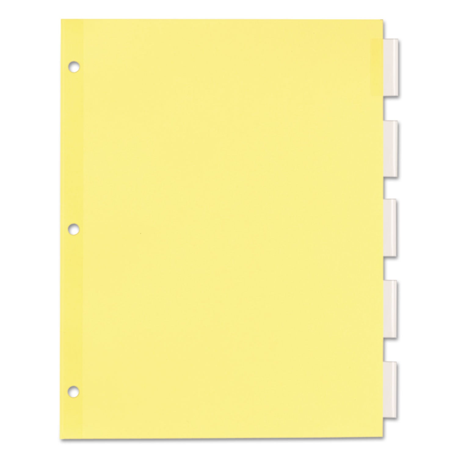 Plastic Insertable Dividers, 5-Tab, 11 x 8.5, Clear Tabs, 1 Set - 