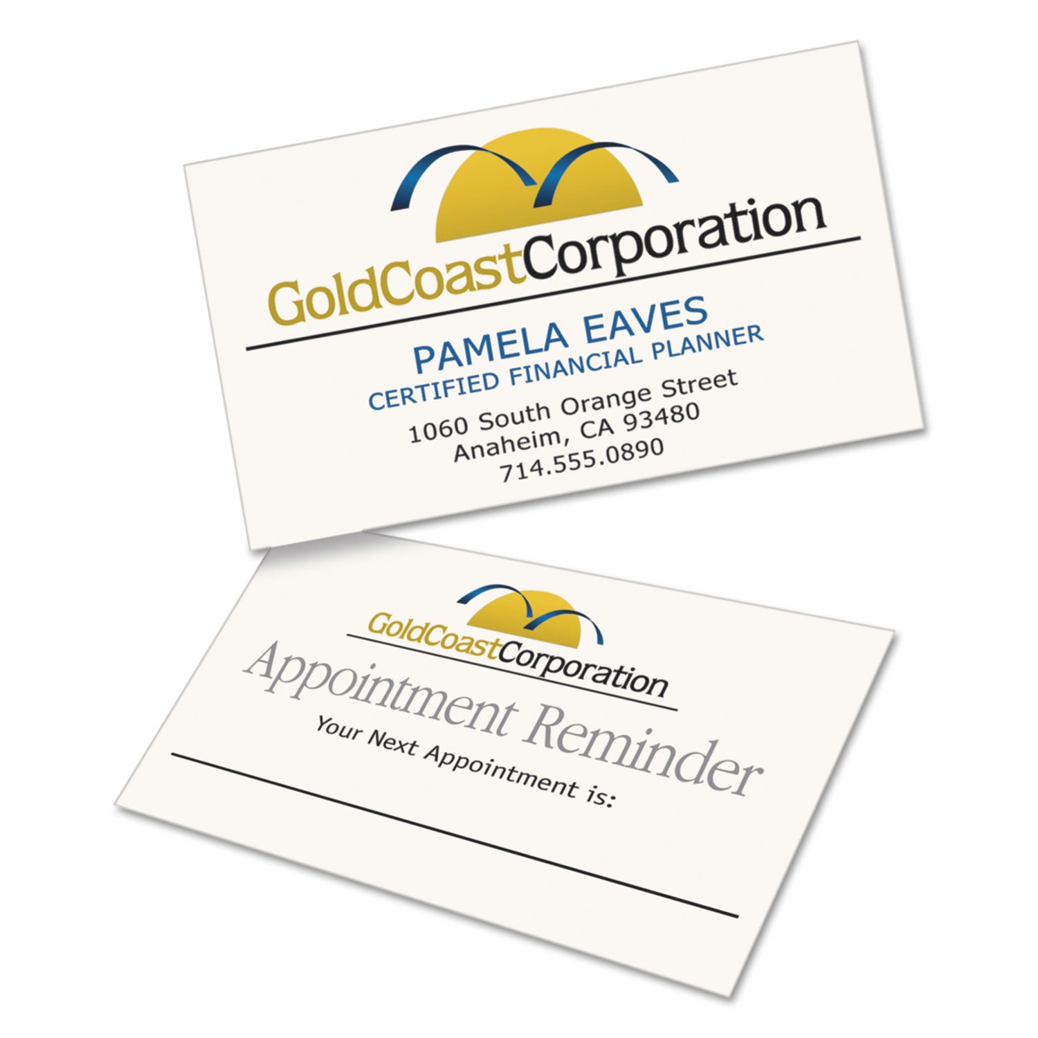 Clean Edge Business Cards, Laser, 2 x 3.5, Ivory, 200 Cards, 10 Cards/Sheet, 20 Sheets/Pack
