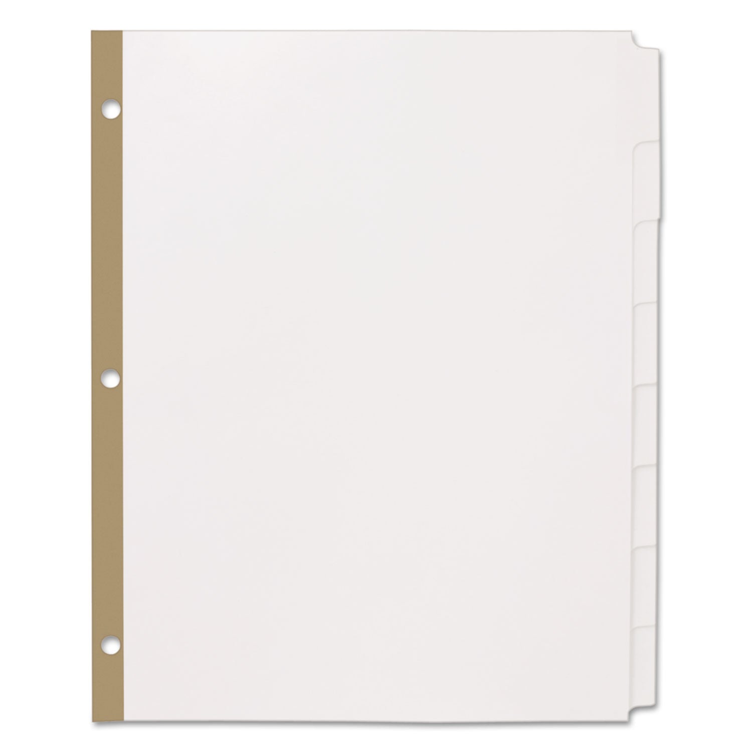 Index Dividers with White Labels, 8-Tab, 11 x 8.5, White, 5 Sets - 