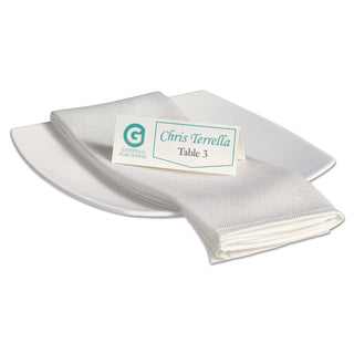 Small Textured Tent Cards, White, 1.44 x 3.75, 6 Cards/Sheet, 25 Sheets/Pack - 