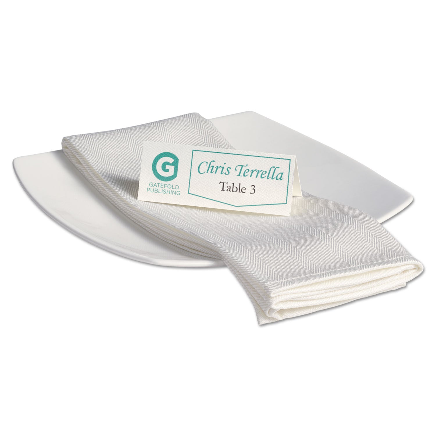Small Textured Tent Cards, White, 1.44 x 3.75, 6 Cards/Sheet, 25 Sheets/Pack - 