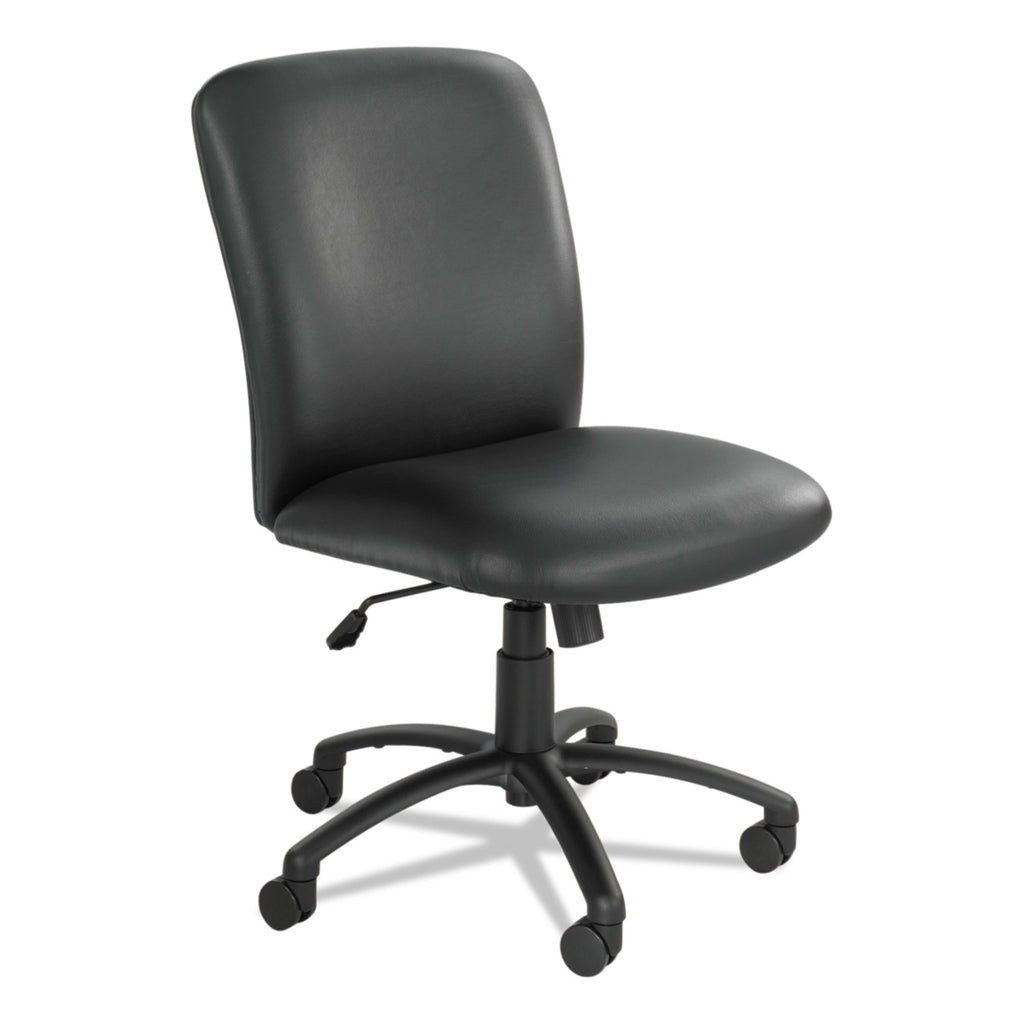 Safco Uber Big and Tall High Back Executive Chair - Black Vinyl, Foam Seat - Black Frame - 5-star Base - 1 Each