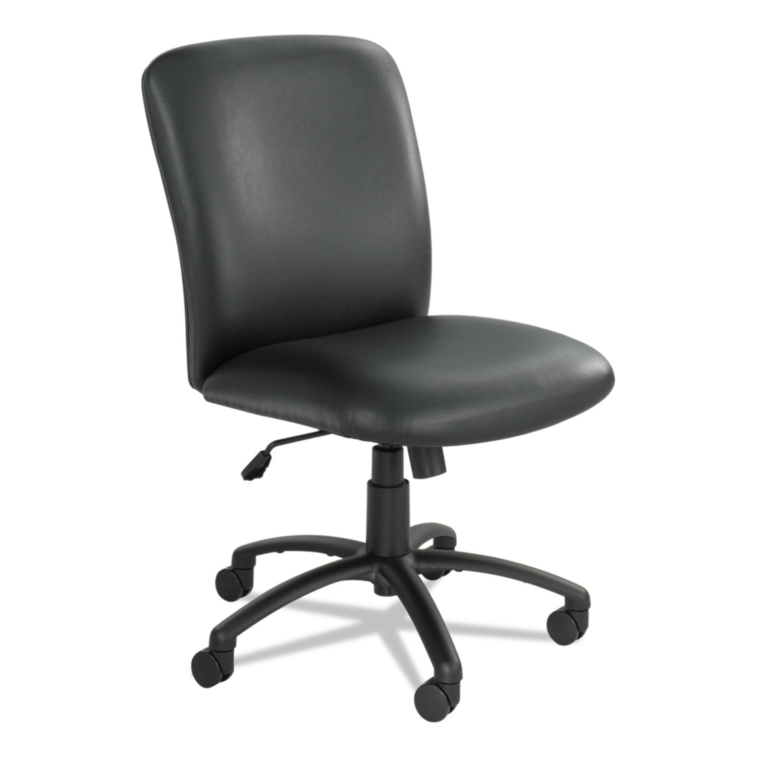 Safco Uber Big and Tall High Back Executive Chair - Black Vinyl, Foam Seat - Black Frame - 5-star Base - 1 Each