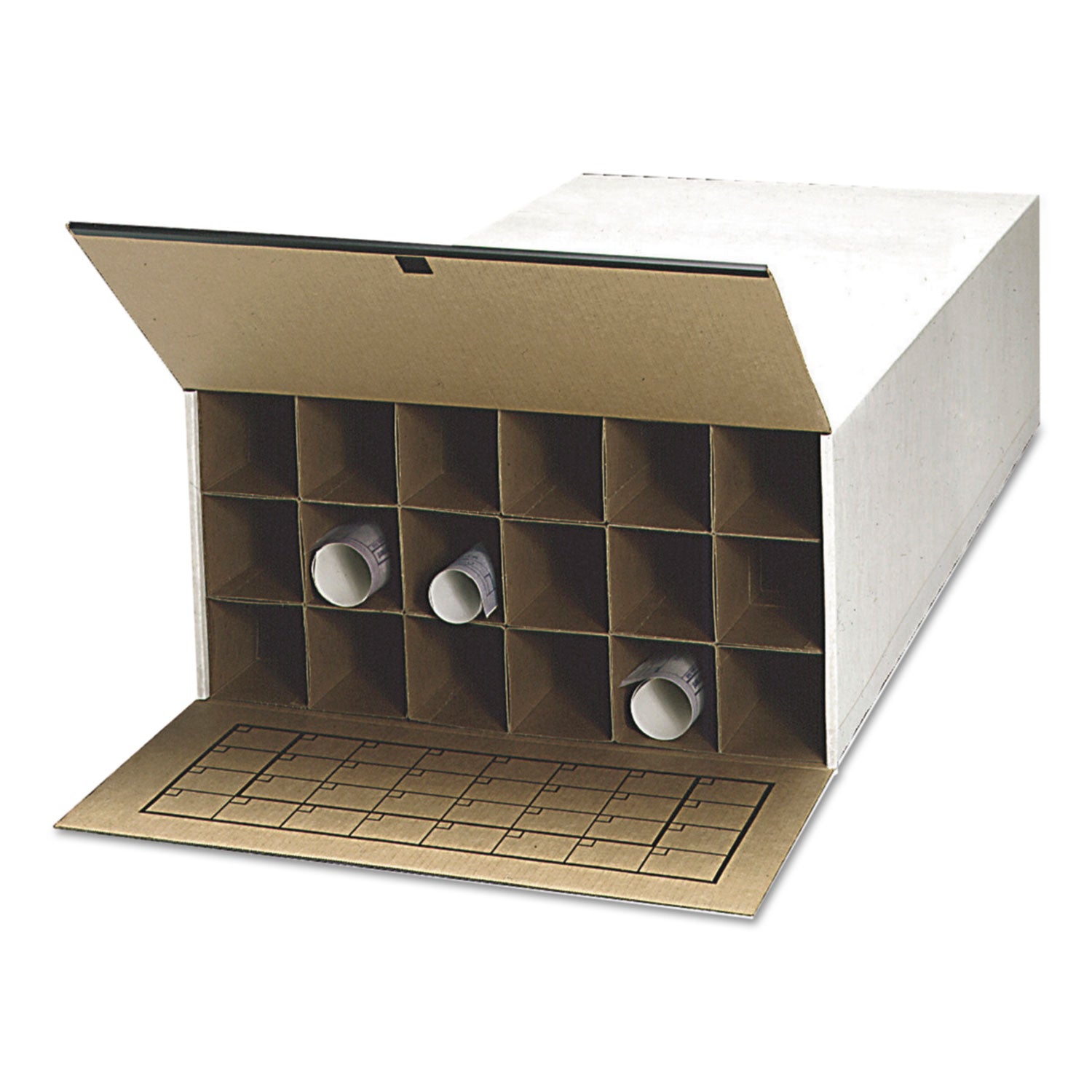 Tube-Stor Fiberboard Files, Blueprints/Roll Files, 24" x 37.5" x 12", White, 2/Carton - 