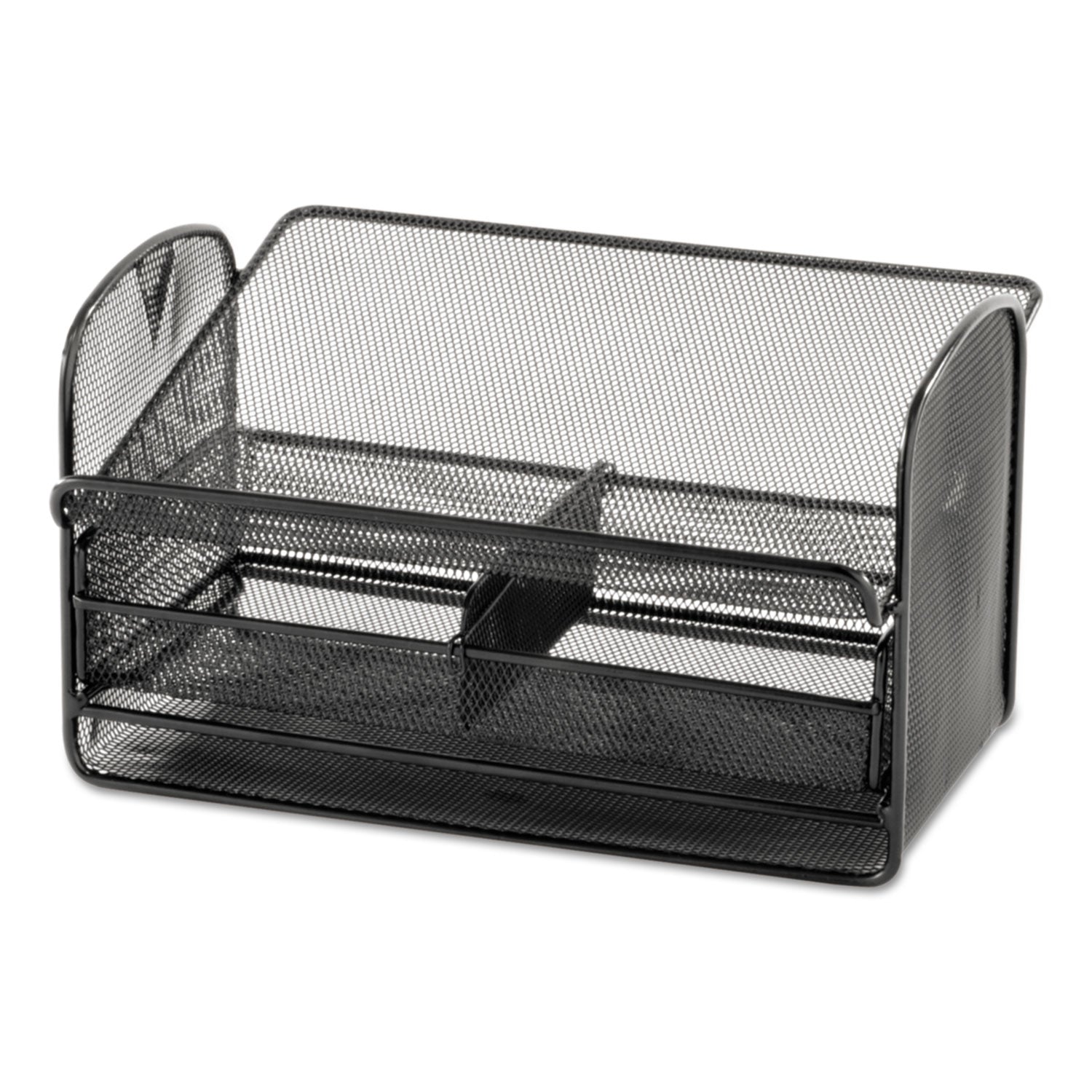 Onyx Angled Mesh Steel Telephone Stand, 11.75 x 9.25 x 7, Black - 
