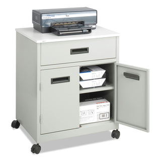 Steel Machine Stand with Pullout Drawer, Engineered Wood, 3 Shelves, 1 Drawer, 25" x 20" x 29.75", Gray - 