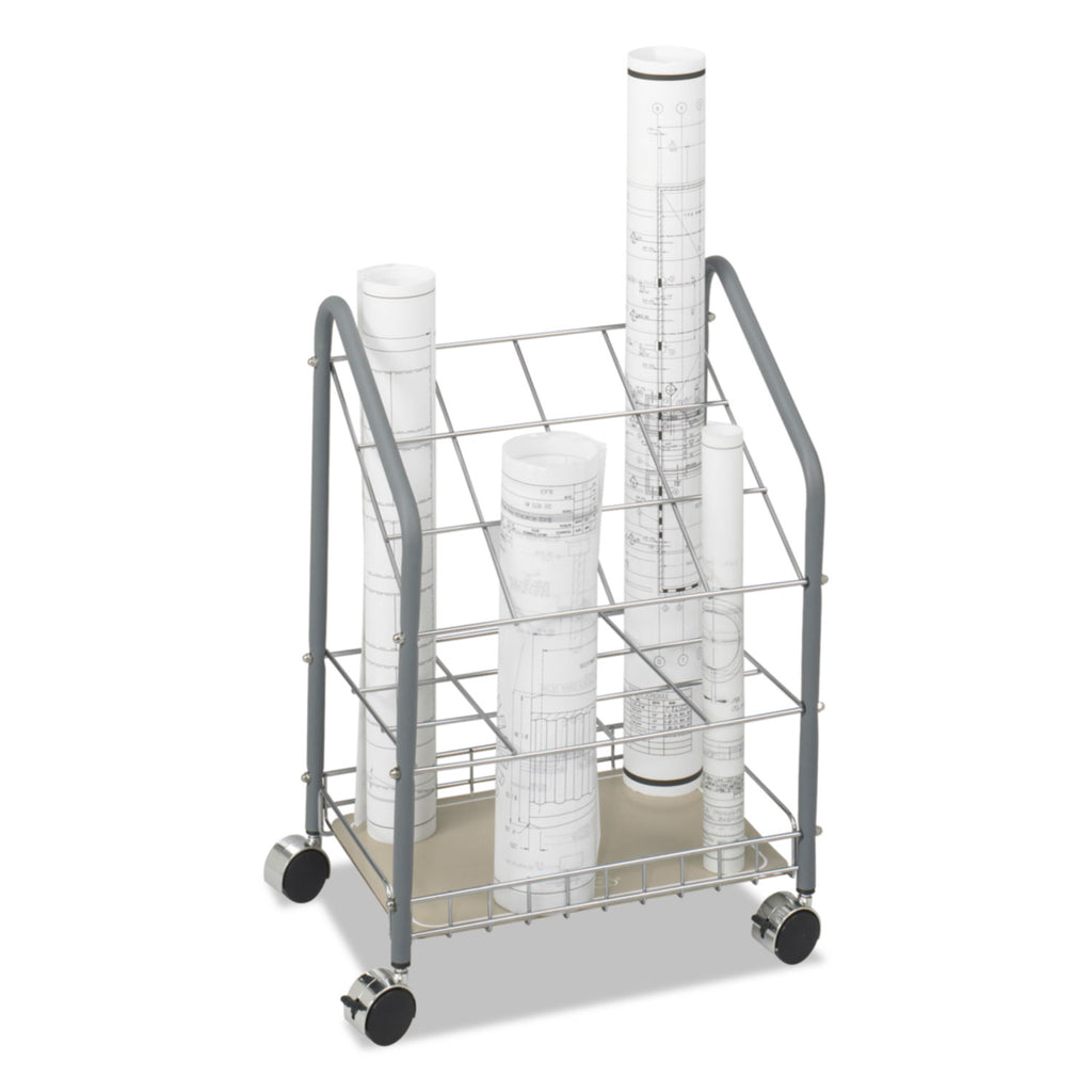 Wire Roll/Files, 12 Compartments, 18w x 12.75d x 24.5h, Gray - 