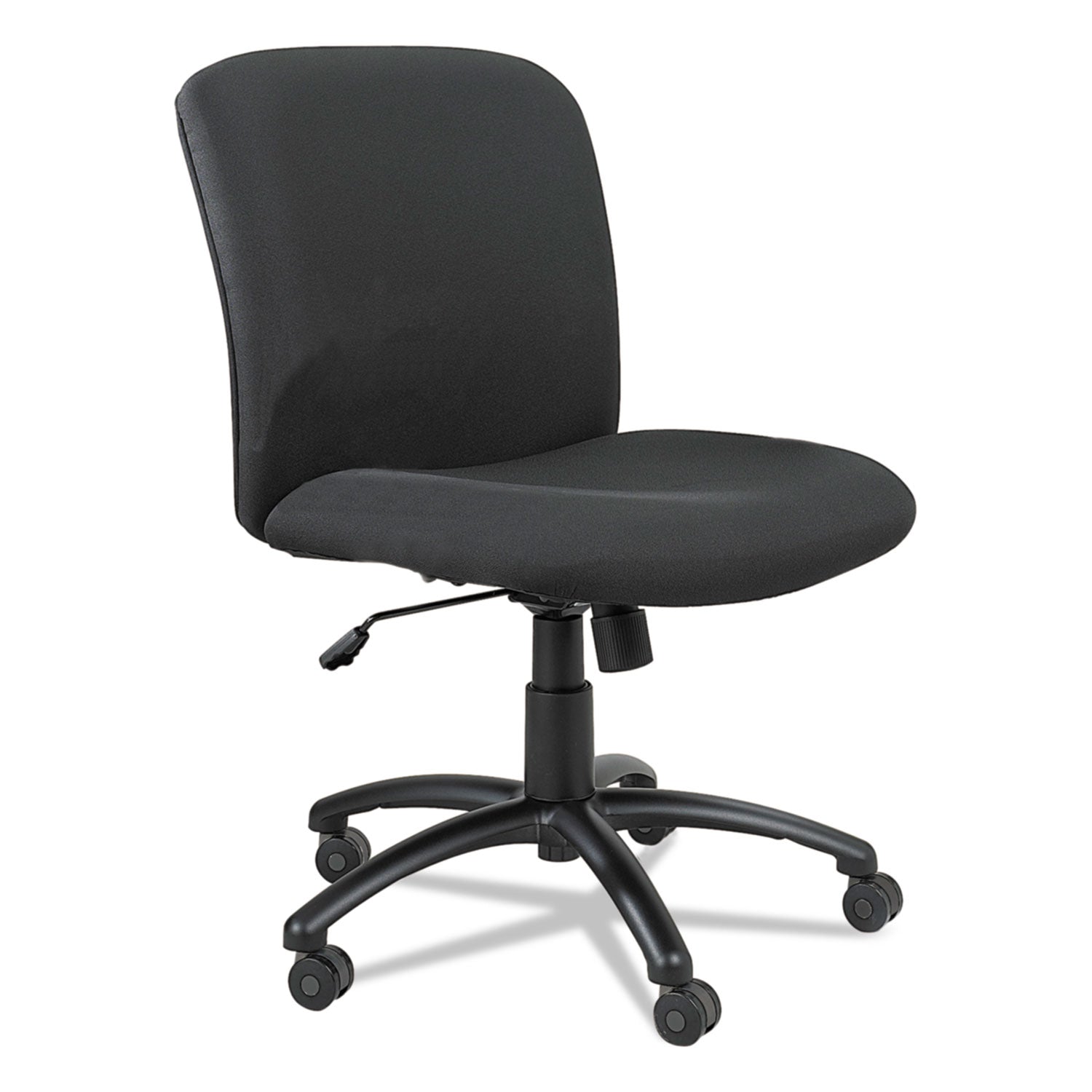 Safco Big & Tall Executive Mid-Back Chair - Black Foam, Polyester Seat - Black Frame - 5-star Base - Black - 1 Each