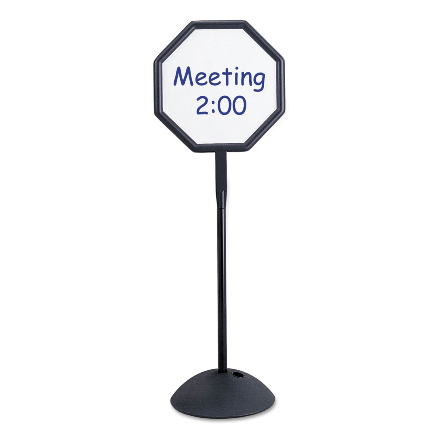 Safco Write Way Dual-sided Directional Sign - 1 Each - 22.5" Width x 65" Height x 18" Depth - Octagonal Shape - Both Sides Display, Magnetic, Durable - Steel - Indoor, Outdoor, Office - Black - 1