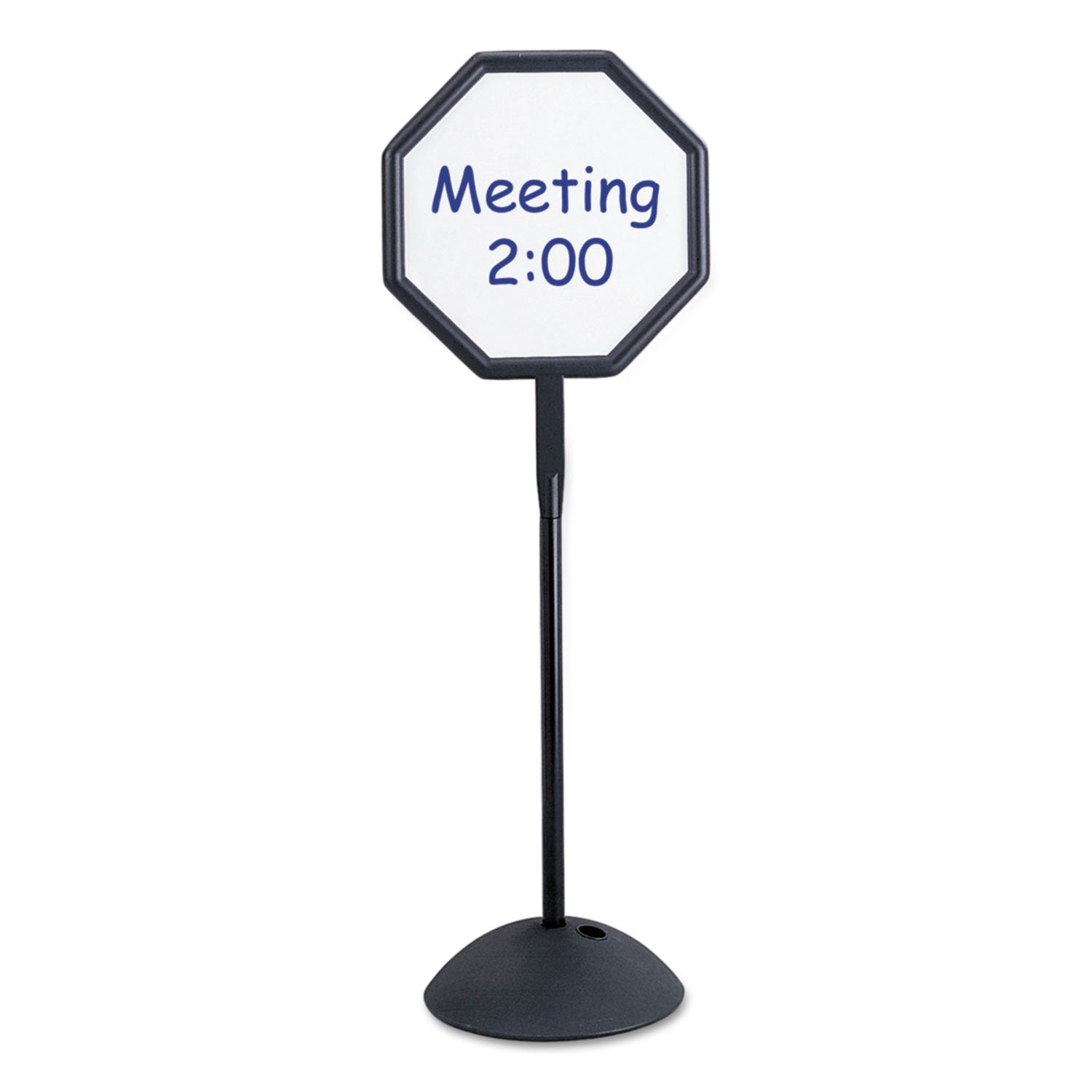 Safco Write Way Dual-sided Directional Sign - 1 Each - 22.5" Width x 65" Height x 18" Depth - Octagonal Shape - Both Sides Display, Magnetic, Durable - Steel - Indoor, Outdoor, Office - Black