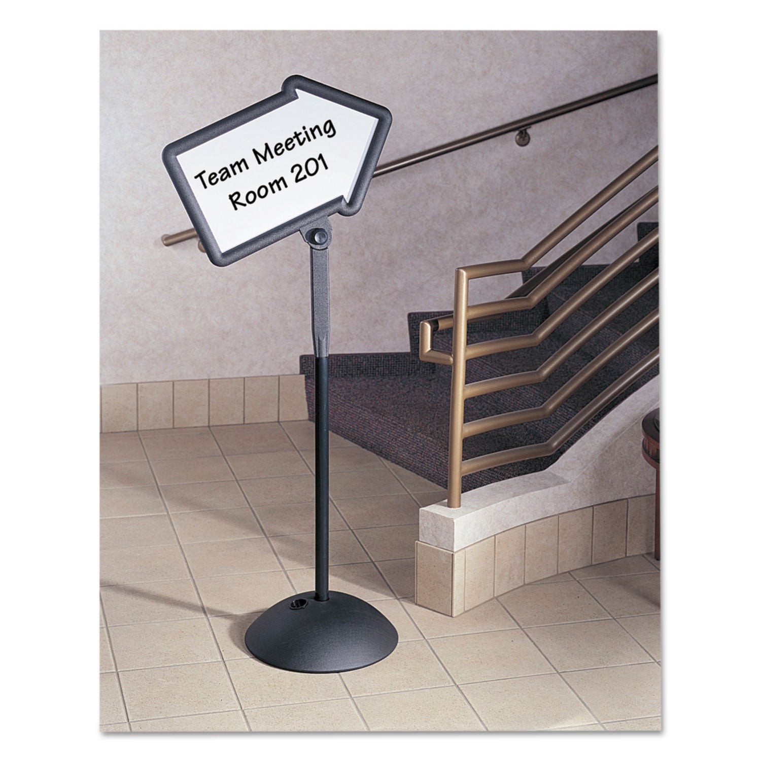 writeway-double-sided-magnetic-dry-erase-standing-message-sign-arrow-6425-tall-black-stand-255-x-1775-white-face_saf4173bl - 7