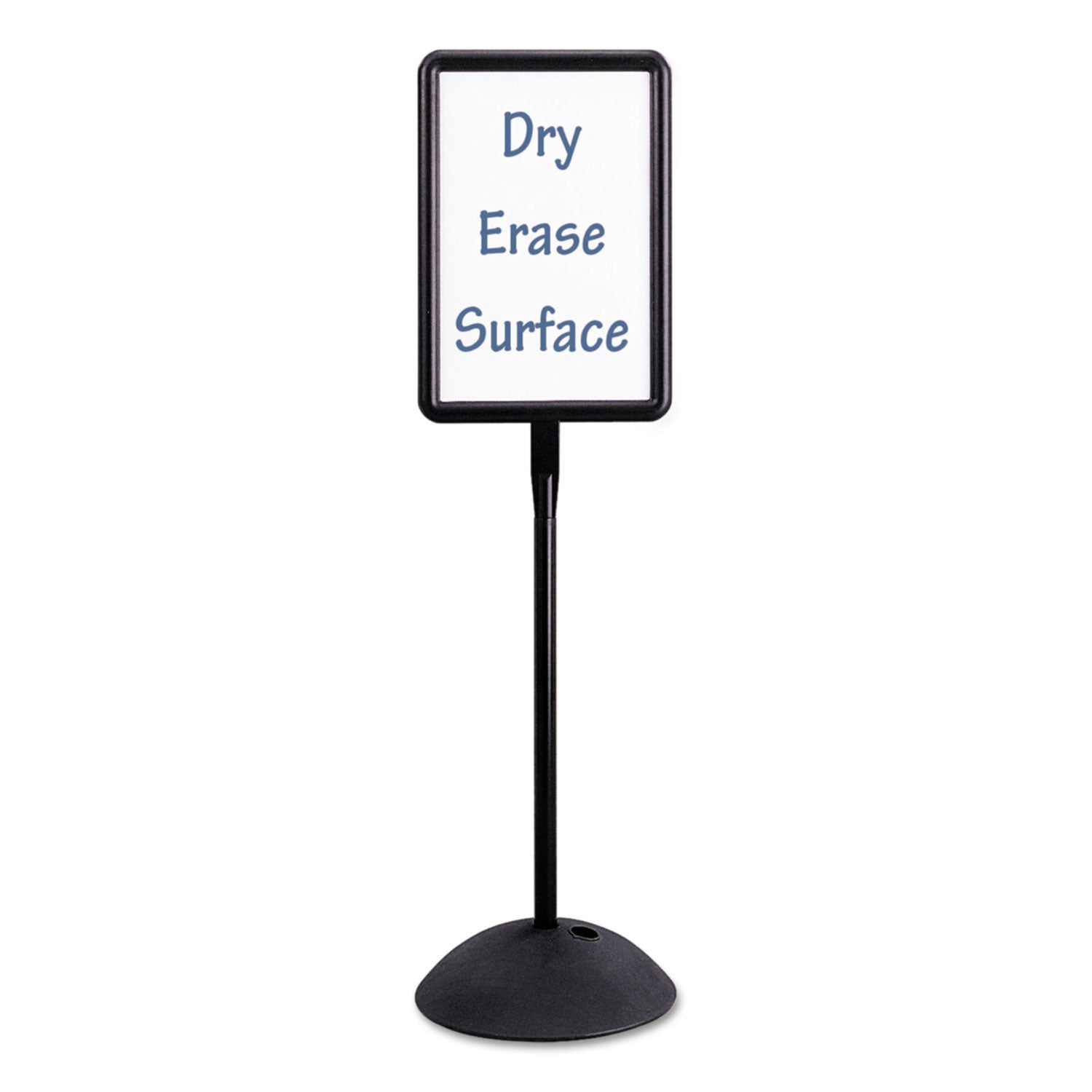 WriteWay Double-Sided Magnetic Dry Erase Standing Message Sign, Rectangle, 65" Tall Black Stand, 14.25 x 22.25 White Face - 
