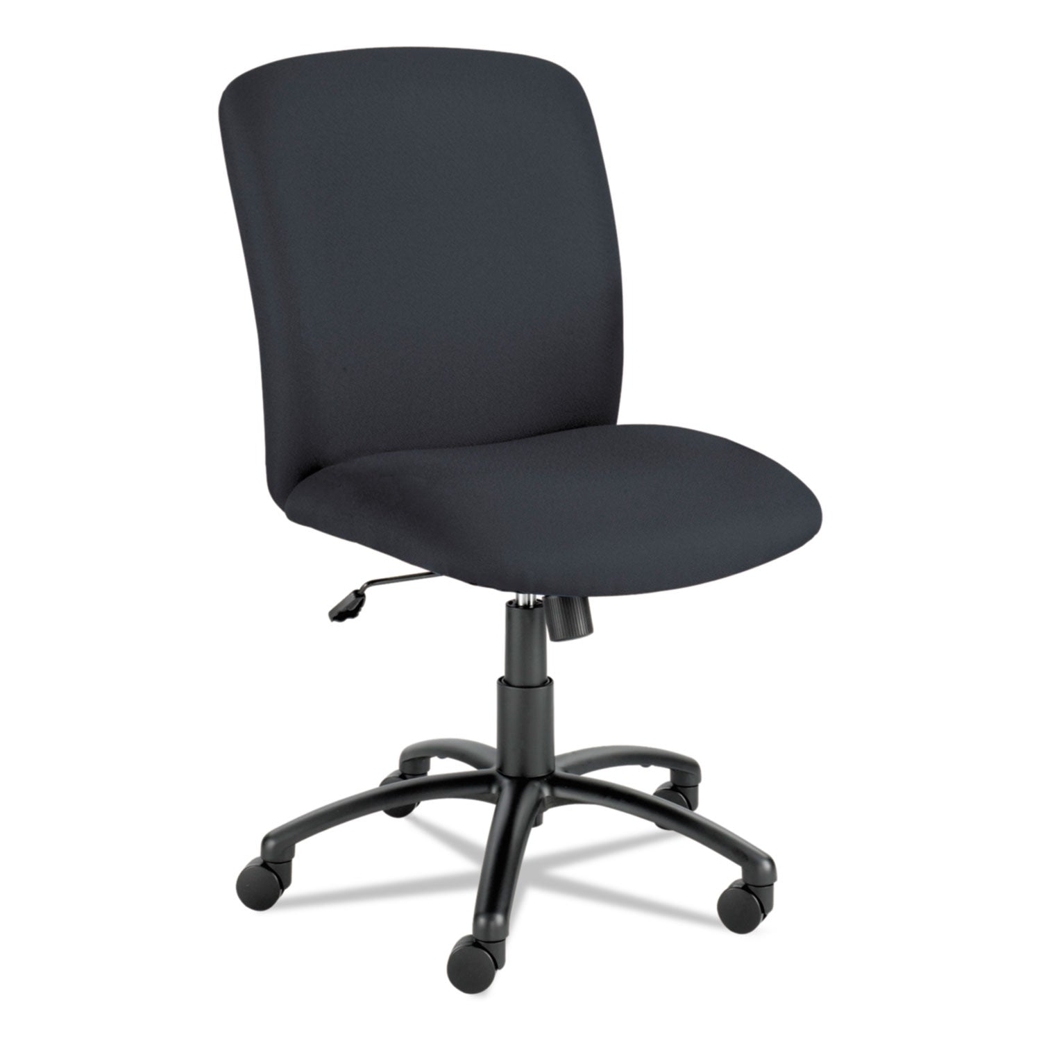 Safco Big & Tall Executive High-Back Chair - Black Foam, Polyester Seat - Polyester Back - Black Steel Frame - 5-star Base - Black - 1 Each