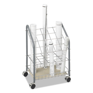 Safco Tabular Steel Wire Roll File - 3.75" Roll Diameter Supported - Locking Casters - Gray - Steel - 1 Each