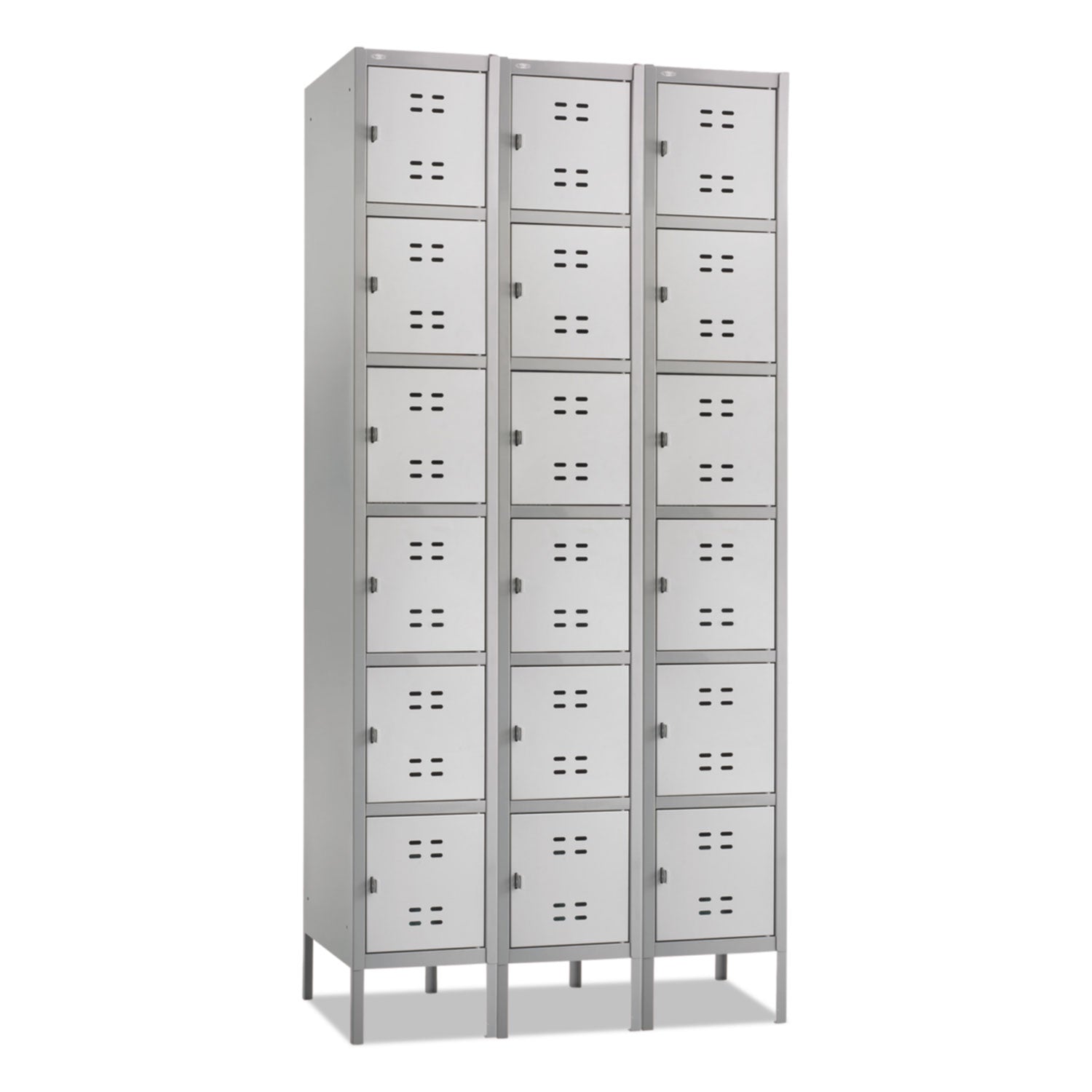 Three-Column Box Locker, 36w x 18d x 78h, Two-Tone Gray - 