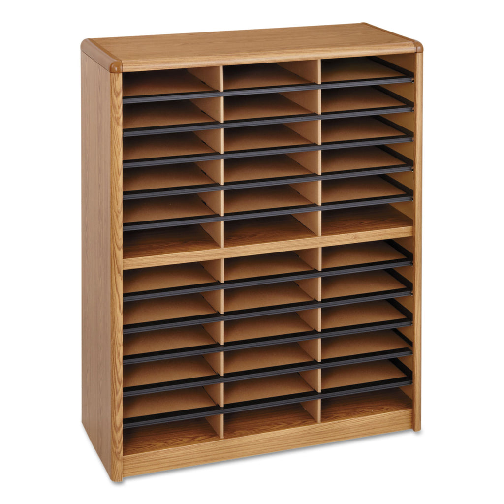 steel-fiberboard-literature-sorter-36-compartments-3225-x-135-x-38-oak_saf7121mo - 4