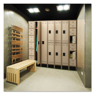 Double-Tier, Three-Column Locker, 36w x 18d x 78h, Two-Tone Tan - 