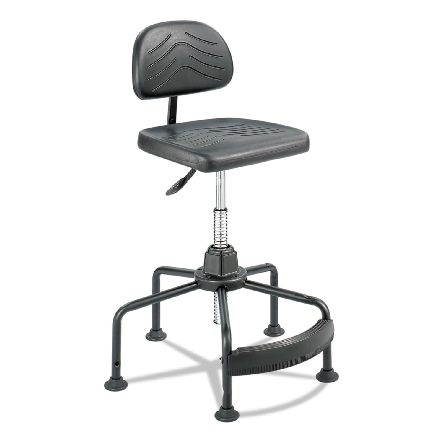 Task Master Economy Industrial Chair, Supports Up to 250 lb, 17" to 35" Seat Height, Black - 