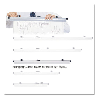 Sheet File Hanging Clamps, 100 Sheets Per Clamp, 30" Length, 6/Carton - 