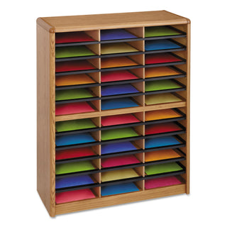steel-fiberboard-literature-sorter-36-compartments-3225-x-135-x-38-oak_saf7121mo - 1