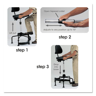 Task Master Economy Industrial Chair, Supports Up to 250 lb, 17" to 35" Seat Height, Black - 