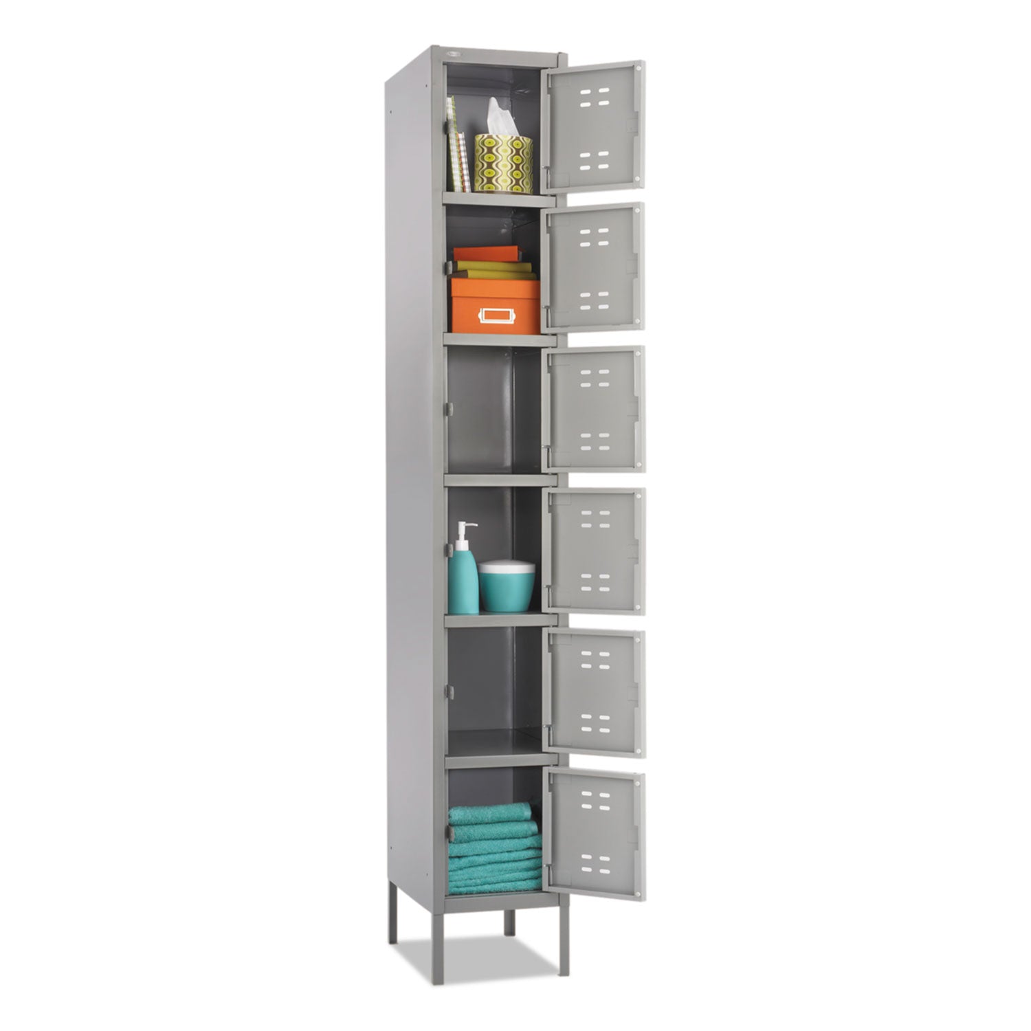 Box Locker, 12w x 18d x 78h, Two-Tone Gray - 