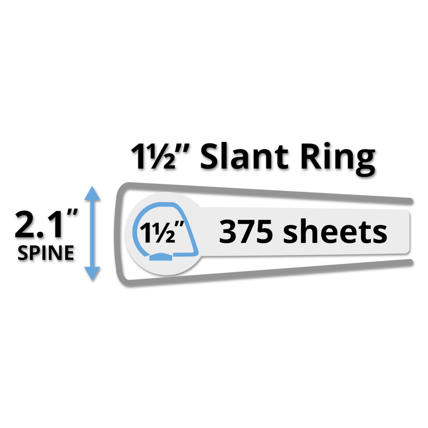 Durable View Binder with DuraHinge and Slant Rings, 3 Rings, 1.5" Capacity, 11 x 8.5, Black - 