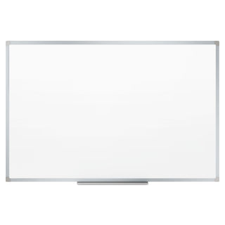 Dry Erase Board with Aluminum Frame, 72 x 48, Melamine White Surface, Silver Aluminum Frame - 