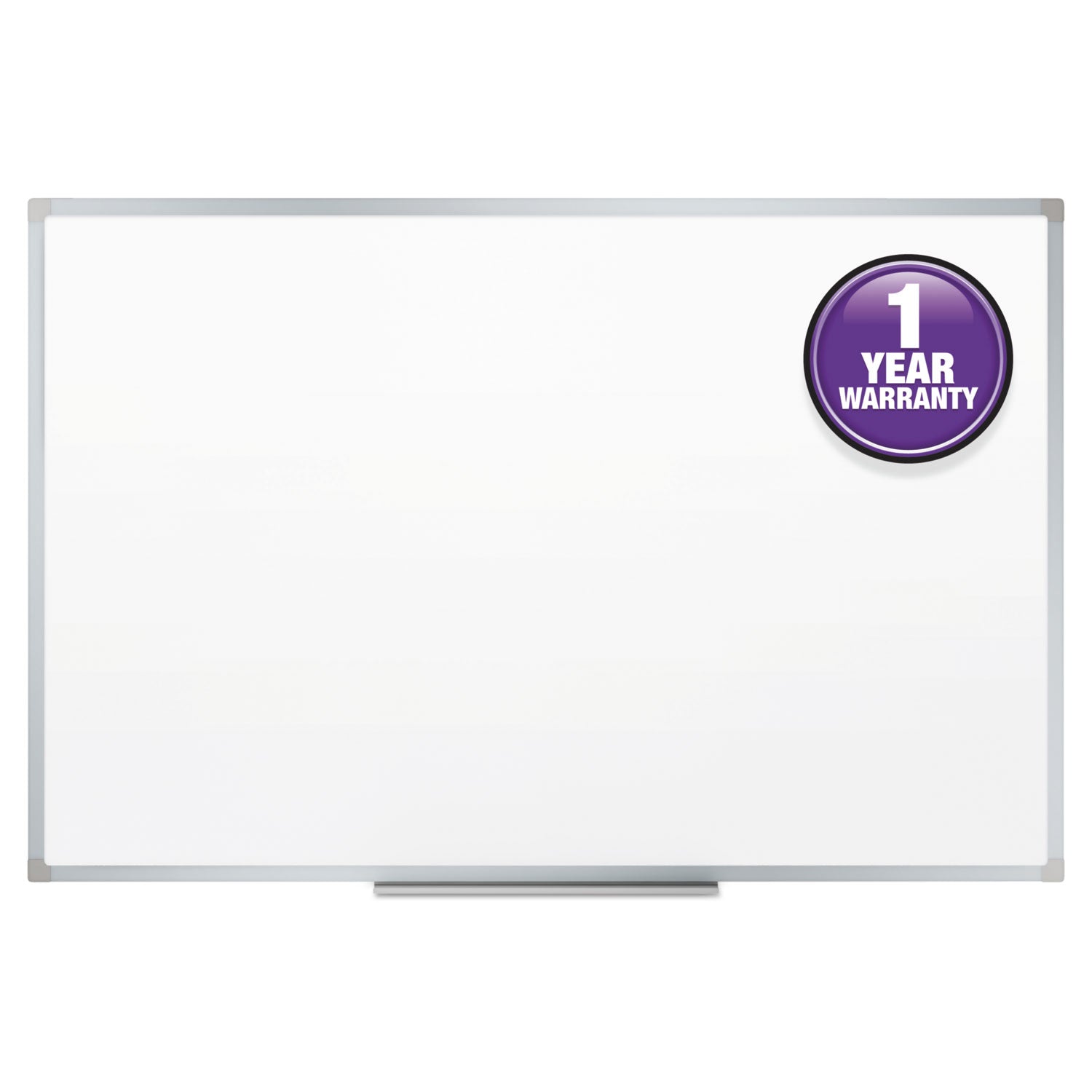 Dry Erase Board with Aluminum Frame, 36 x 24, Melamine White Surface, Silver Aluminum Frame - 