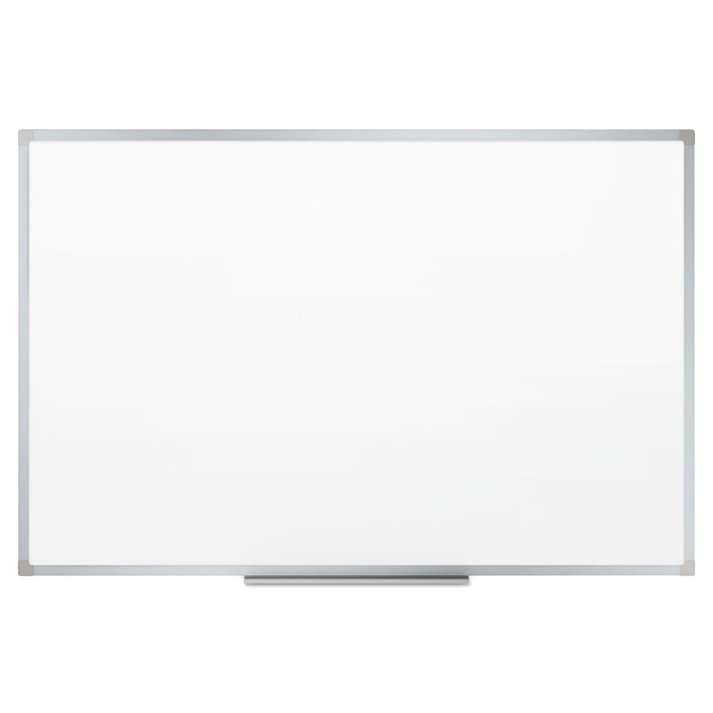 Dry Erase Board with Aluminum Frame, 36 x 24, Melamine White Surface, Silver Aluminum Frame - 